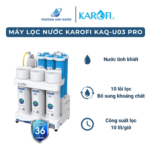Máy lọc nước RO Karofi KAQ-U03 PRO để gầm 10 lõi