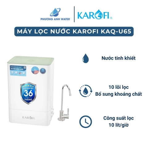 Máy lọc nước RO Karofi KAQ-U65 có tủ để gầm 10 lõi
