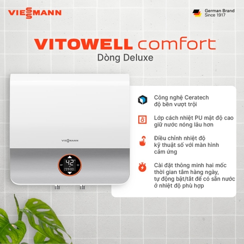 Máy nước nóng gián tiếp Vitowell Comfort Deluxe D2 R30 2,5kW-VN