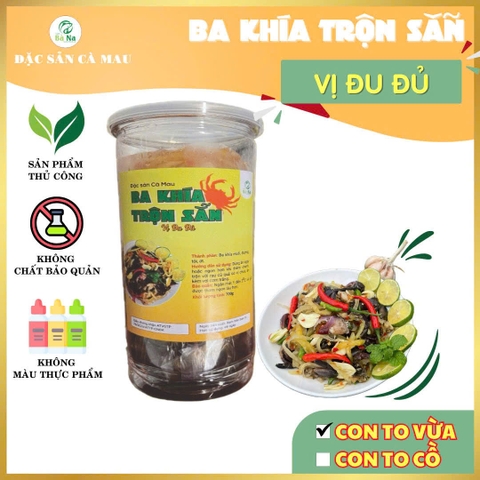Ba khía trộn sẵn kèm đu đủ giòn rụm đặc sản Cà Mau siêu ngon