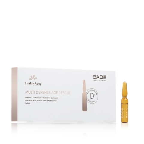 Huyết thanh tái tạo trẻ hóa da BABE Ampoules Multi Defense Age Rescue