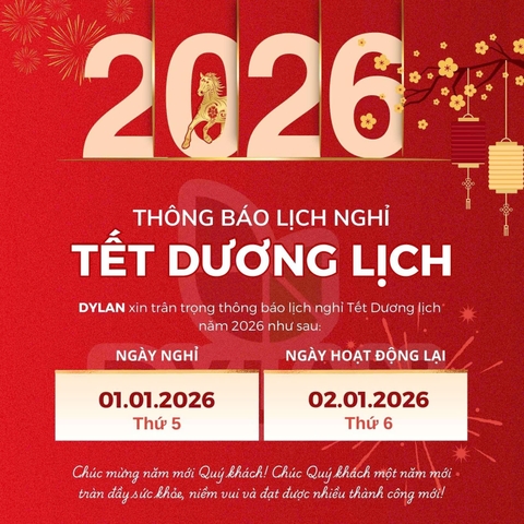 THÔNG BÁO LỊCH NGHỈ TẾT DƯƠNG LỊCH 2026