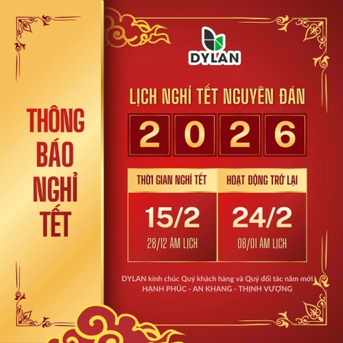 Thông báo lịch nghỉ Tết Nguyên Đán Bính Ngọ 2026 – Công ty Dylan