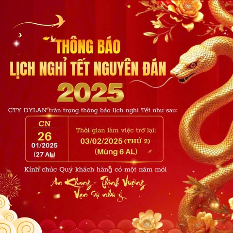 DYLAN THÔNG BÁO NGHỈ TẾT NGUYÊN ĐÁN 2025
