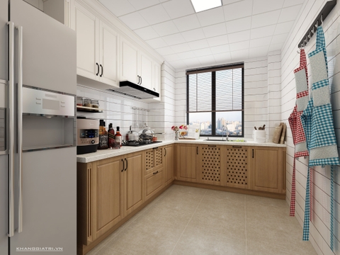 Vẽ 3D nhà bếp chị Lan
