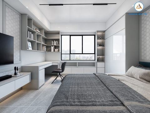 Thiết kế 3D nội thất phòng ngủ nhà anh Hào