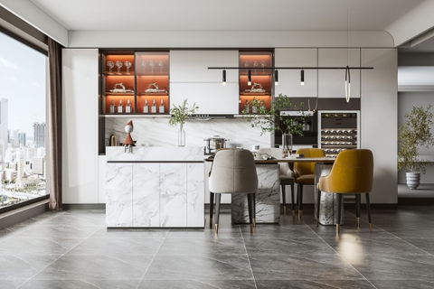 Thư Viện Mẫu Bếp Sketchup Đã Ốp Vật Liệu Render Đầy Đủ
