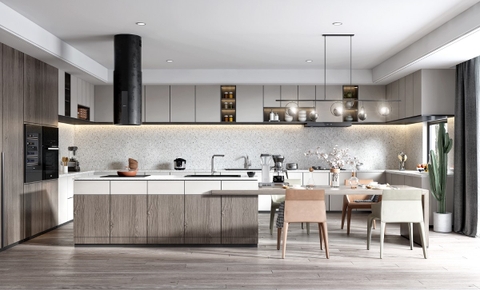 Thư Viện Mẫu Bếp Sketchup Đã Ốp Vật Liệu Render Đầy Đủ