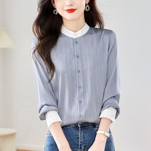 ma-m112-ao-so-mi-dai-tay-bang-satin-ke-soc-tinh-te-cao-cap-danh-cho-nu-phong-cac