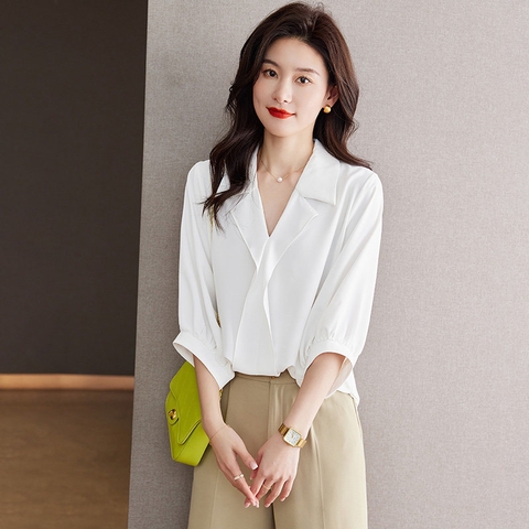 ma-m034-ao-so-mi-nu-mau-tron-thoi-trang-moi-xuan-he-thiet-ke-co-chu-v-tay-lo-san