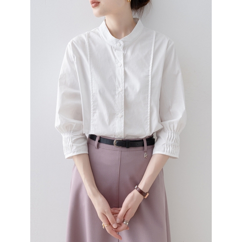 ma-m046-ao-so-mi-trang-tay-lung-kieu-phap-thanh-lich-danh-cho-nu