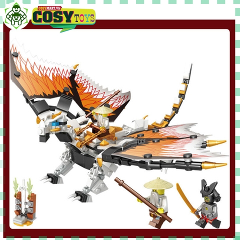 Đồ chơi lắp ghép xếp hình Ninjago Rồng Thần Trắng Ninja của Sư Phụ Wu với 331 mảnh ghép