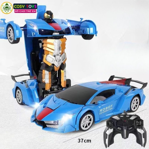 Đồ chơi xe oto cảnh sát biến hình thành robot có điều khiển 4 chiều mẫu mới cho bé