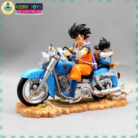 Mô Hình DragonBall 2 cha con Goku lái xe cao 16cm rộng 20 cm nặng 600g , Figure DragonBall