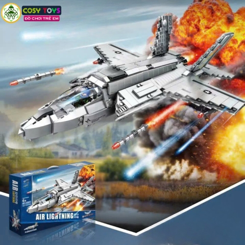Đồ chơi lắp ghép xếp hình lắp ráp máy bay F35 Air Lightning với 1600 chi tiết