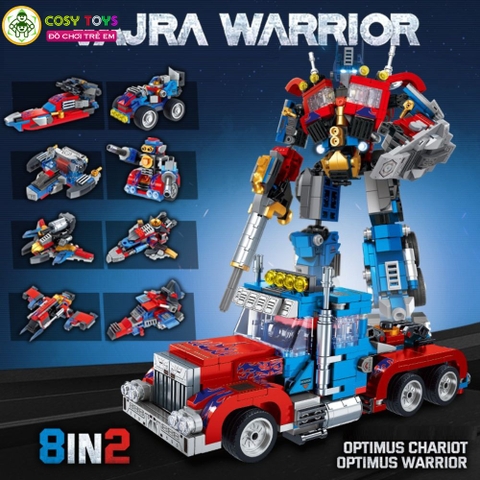 Đồ chơi lắp ghép xếp hình robot transformer Optimus Prime biến hình 8 trong 2 với hơn 769 chi tiết