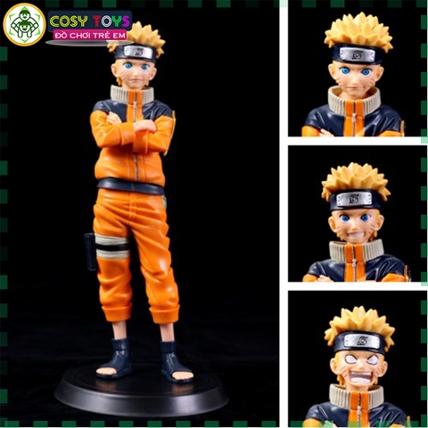 Mô hình Naruto có 3 đầu thay thế, mẫu cao 25cm hàng chất lượng - Naruto - Có Hộp Màu