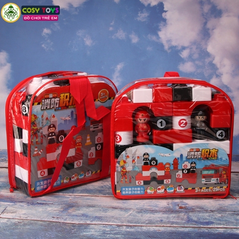 Túi xếp hình nhân vật mô hình cứu hỏa - quân đội với 29 chi tiết