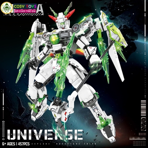 Đồ chơi lắp ghép xếp hình robot Mecha Warior - Universe mẫu mới với kiếm laser 454-457 chi tiết cho bé