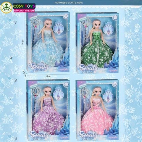 Đồ chơi búp bê Elsa công chúa tuyết kèm gậy vương miện cho bé