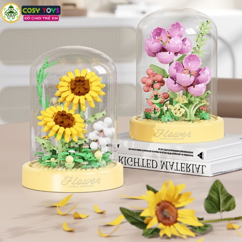 Đồ chơi lắp ghép xếp hình đóa hoa nghệ thuật (mẫu mới) đủ màu sắc với 168-308 chi tiết