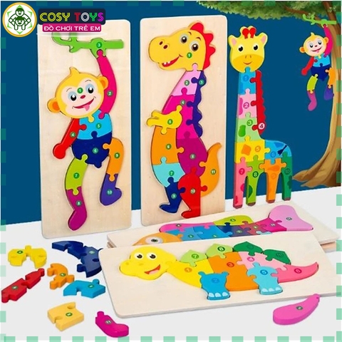 Đồ chơi tranh xếp hình gỗ nối số từ 1-10 nhiều chủ đề mẫu- đồ chơi gỗ giáo dục thông minh cho bé