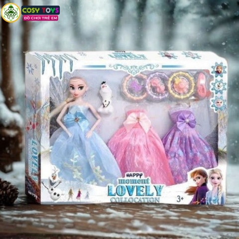 Đồ chơi búp bê Elsa công chúa tuyết kèm mũ - giày cho bé