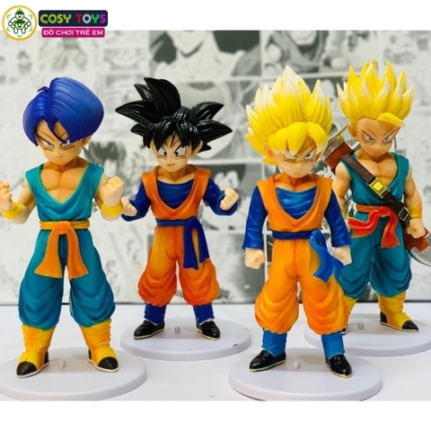 Mô hình Dragon Ball bộ 4 Goku và Trunks kids - cao 18-19cm - nặng 1kg2 - DragonBall
