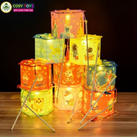 Đồ chơi lồng đèn trung thu đủ mẫu nhân vật có đèn họa tiết cho bé