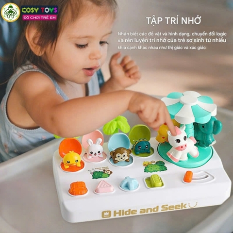 Đồ chơi vòng quay bất ngờ lật mở 2 trong 1 vui nhộn, sáng tạo và tư duy dành cho các bé từ 1-3 tuổi trở lên