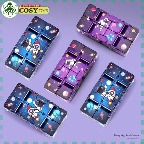 Hộp rubik ma thuật 2x8 biến hình với các kiểu ghép khác nhau hình thám hiểm không gian cho bé