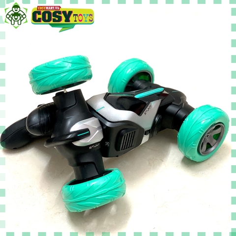 Đồ chơi xe địa hình stunt racer mẫu lớn gam có nhạc, đèn và bánh xoay 180 độ có điều khiển từ xa cho bé