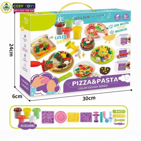 Đồ chơi đất nặn làm bánh pizza và các mẫu bánh ngọt cho bé