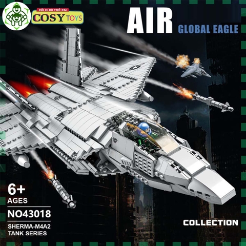 Đồ chơi lego xếp hình lắp ráp máy bay F22 Global Egale với 1571 chi tiết