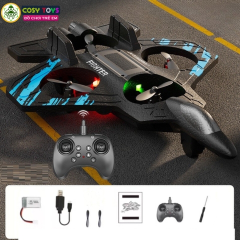 Đồ chơi mô hình máy bay điều khiển từ xa bằng xốp với 4 cánh lớn nhào lộn 360 độ cho bé