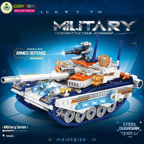 Đồ chơi lắp ghép xếp hình tàu chiến, xe tăng quân sự đẹp nhiều màu sắc từ 393-432 chi tiết cho bé