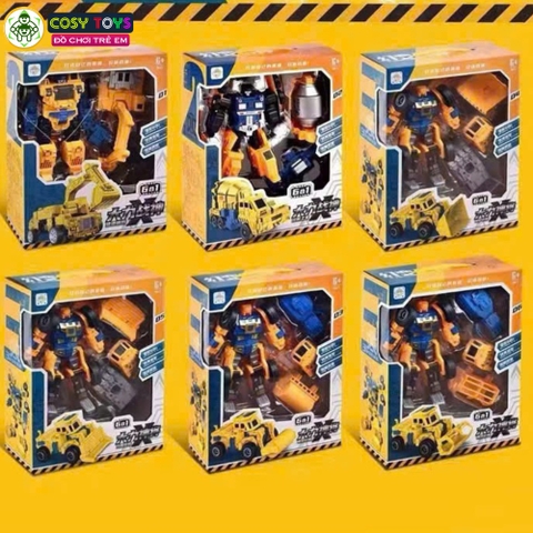 Đồ chơi lắp ghép biến hình robot thành xe công trường đủ mẫu cho bé