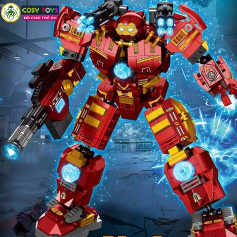 Đồ chơi lắp ghép xếp hình lắp ráp Ironman trong bộ giáp Gaint Buster Mecha với 936 chi tiết