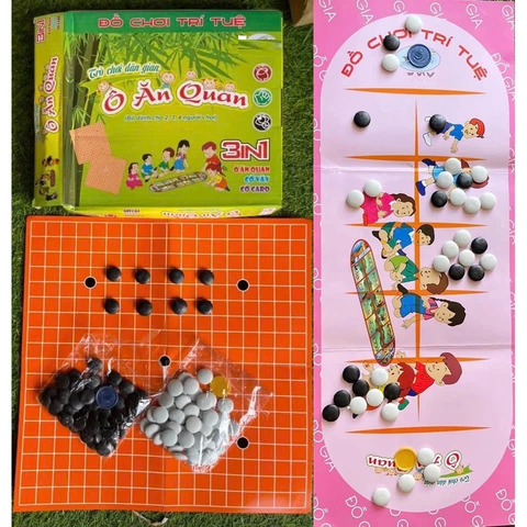 Bộ đồ chơi ô ăn quan 3 trong 1 (ca rô + cờ vây) bằng nhựa, hỗ trợ phát triển tư duy cho trẻ