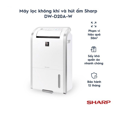 Máy lọc không khí và hút ẩm Sharp DW-D20A-W