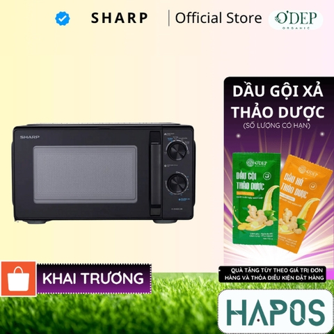 Lò vi sóng Sharp R-2040EH-BK -6 mức công suất 700W - Dung tích lớn 20L - Bảo hành Chính hãng 12 tháng - HAPOS HSA