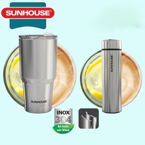 Bình giữ nhiệt Inox 304 Sunhouse 900ml 450ml cam kết sản phẩm - Chính hãng - SSHOP OFFICIAL bình 900ML TU900I - Bình INOX 450ml