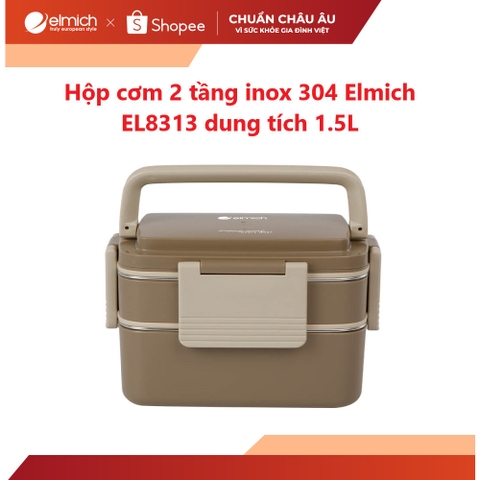 Hộp cơm 2 tầng inox 304 Elmich EL8313 dung tích 1.5L EL8313