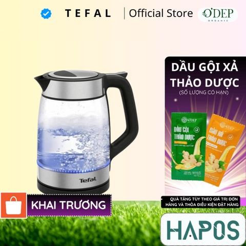 Bình đun siêu tốc 1.7 Lít Tefal thủy tinh KI605830 - Bảo hành chính hãng 2 năm - HAPOS HSA KI605830