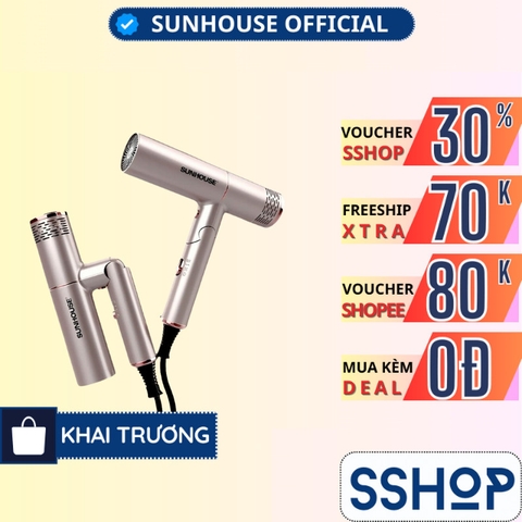Máy sấy tóc công suất lớn lên tới 1200W Chính hãng Sunhouse SHD2304  - SSHOP MALL SHD2304