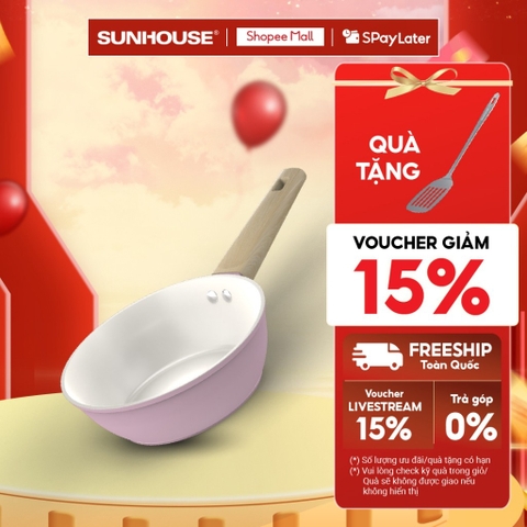Chảo phủ sứ Nano đáy từ Sunhouse Healthy SHG20-24-26MP - Chống dính Nano Ceramic - Bắt từ nhanh - HAPOS HEL SHG26MP - Size 26cm