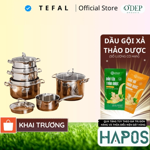 Bộ 5 nồi Inox Tefal Duetto Plus G719SA74 (quánh 16cm, nồi hầm 18/20/24 cm, nồi luộc gà 22cm)| BH 24 tháng - HAPOS HOF