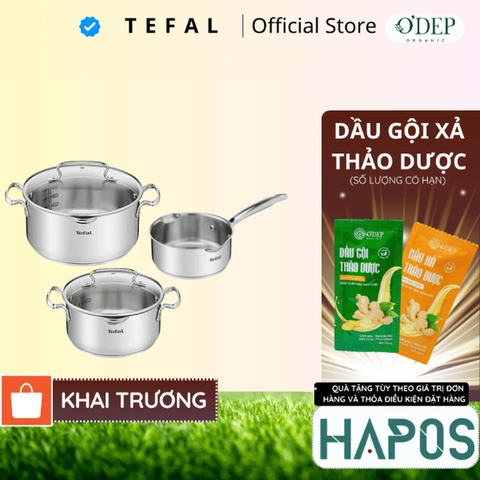 Bộ 3 nồi inox đáy từ cao cấp Tefal Duetto Plus 16/20/24 (G719S674/ G719S655) - Bảo Hành 24 Tháng - HAPOS HOF