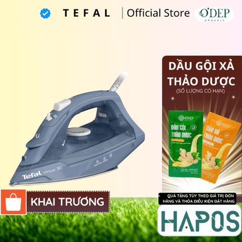 Bàn ủi hơi nước Tefal Power FV2C60E0, màu xanh lam, 2400W, tích hợp ủi khô/nước | Bảo hành 24 tháng - HAPOS HOF