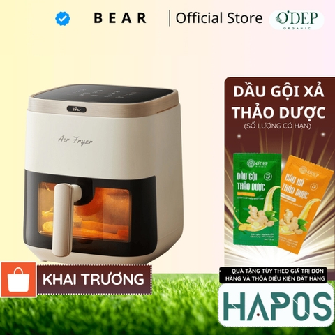 Nồi chiên không dầu Bear QZG-P15R8 - Dung tích 5L, Điều khiển cảm ứng - HAPOS HOF